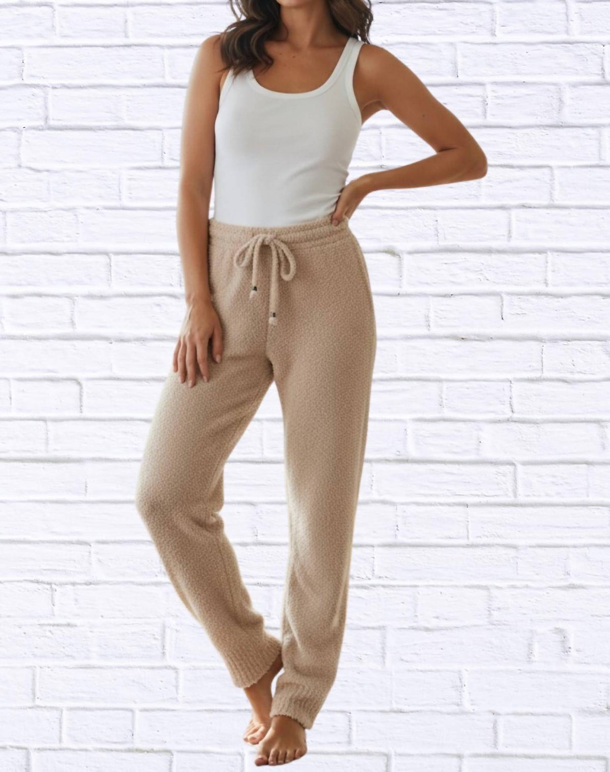 Pol - Cozy Textured Jogger Pants