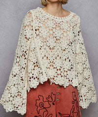 Pol - Crochet Knit Sweater Top