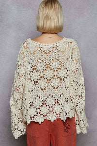 Pol - Crochet Knit Sweater Top