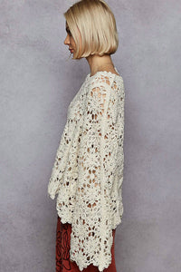 Pol - Crochet Knit Sweater Top