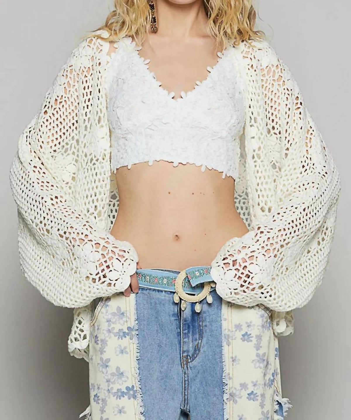 Pol - Crochet Open-front Cardigan