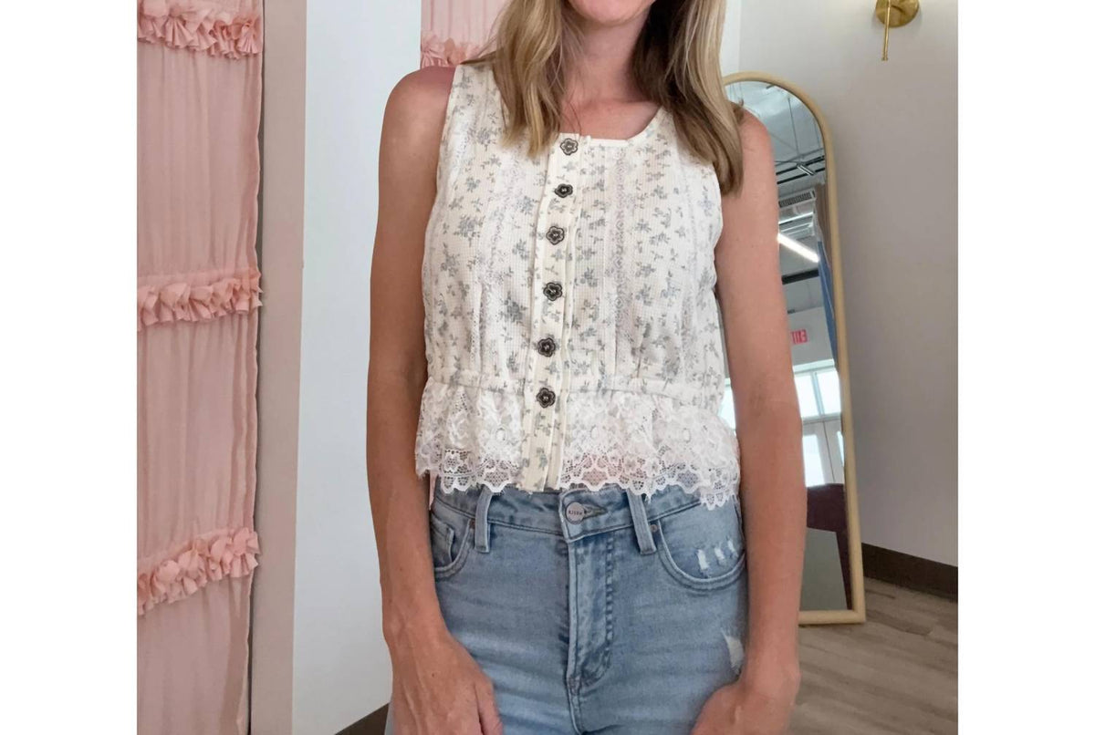 Pol - Daisy Lane Lace Tank Top