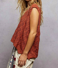 Pol - Danny Diamond Weave Crochet Top
