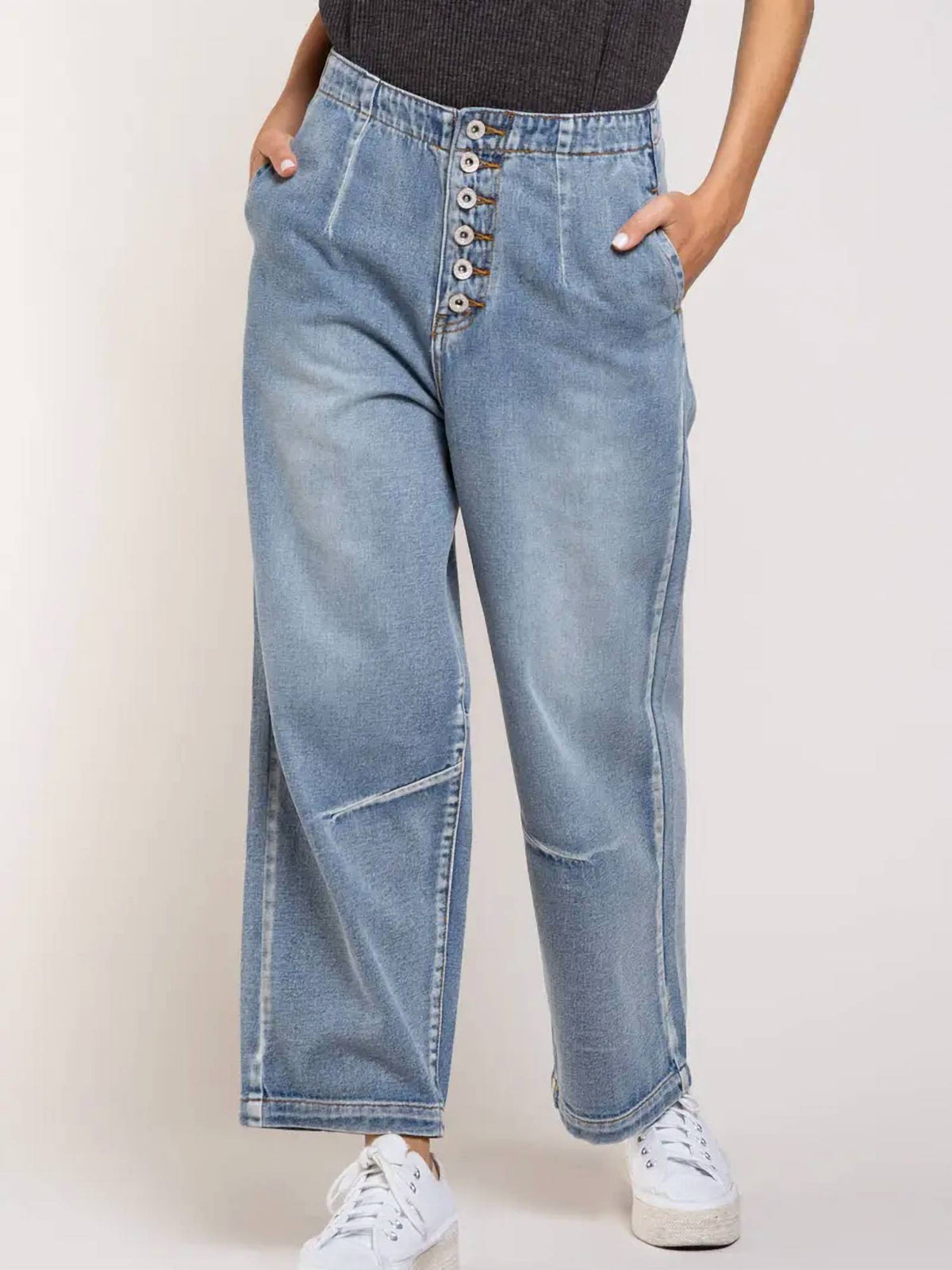 Pol - Denim Boyfriend Pants