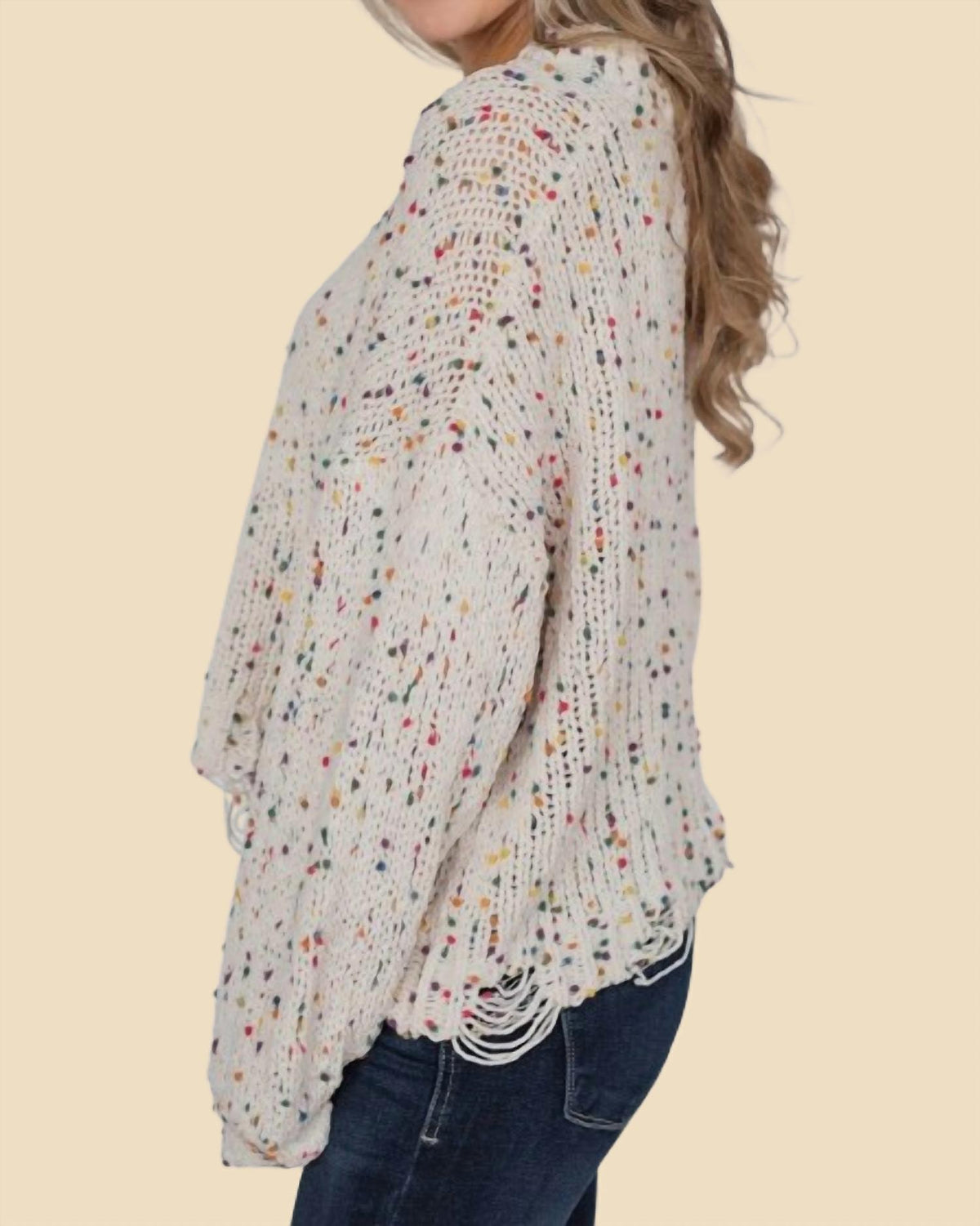 Pol - Distressed Confetti Sweater