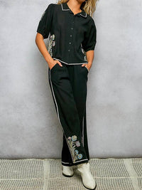 Pol - Embroidered Floral Pants