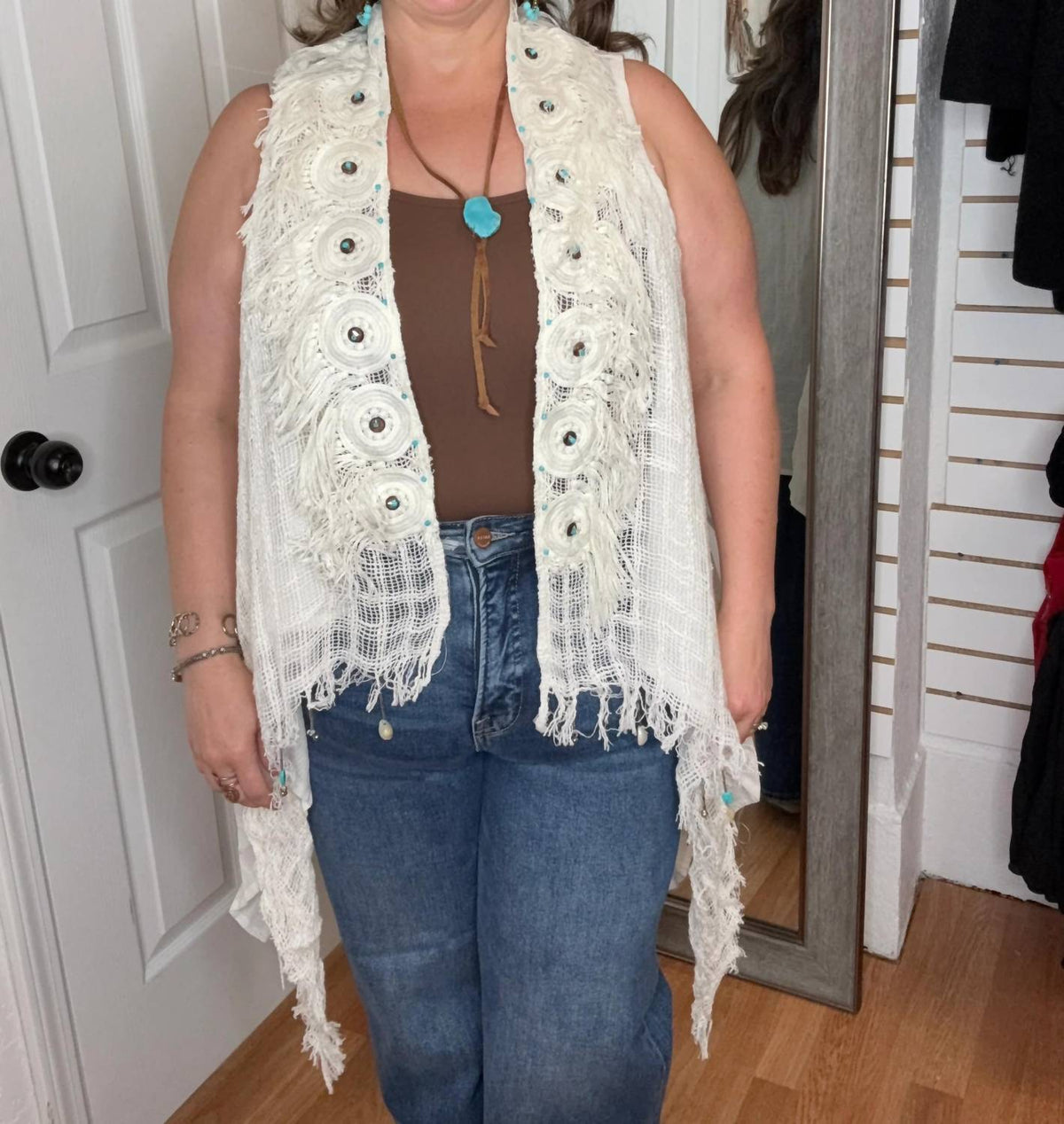 Pol - Flora Crochet Layering Vest