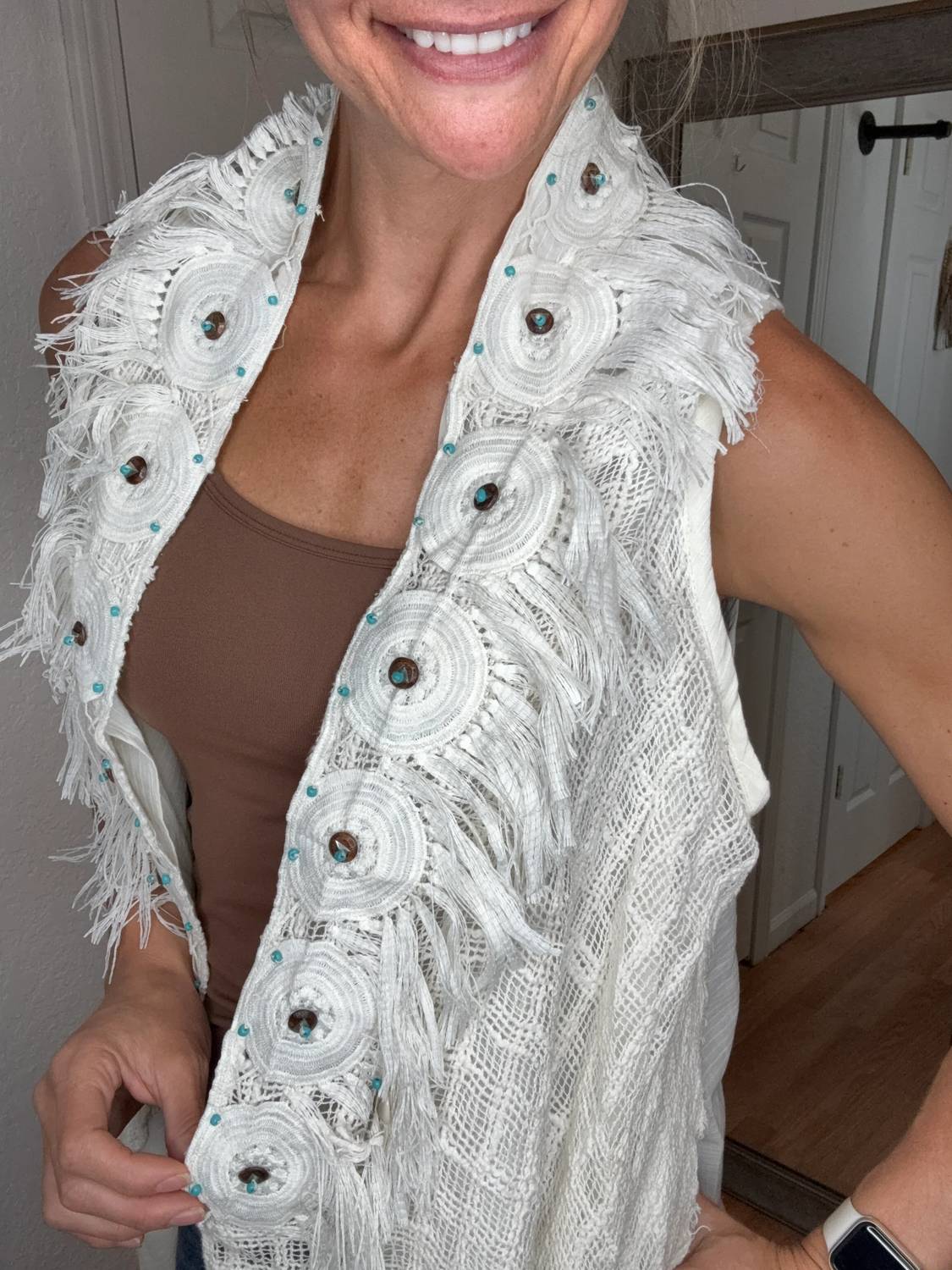 Pol - Flora Crochet Layering Vest