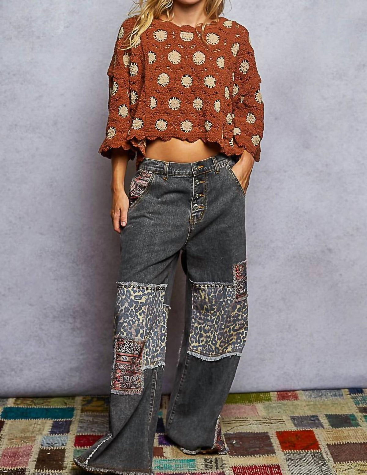 Pol - Floral Crochet Top