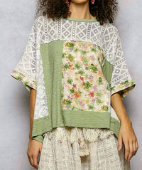 Pol - Floral Patchwork Lace Top