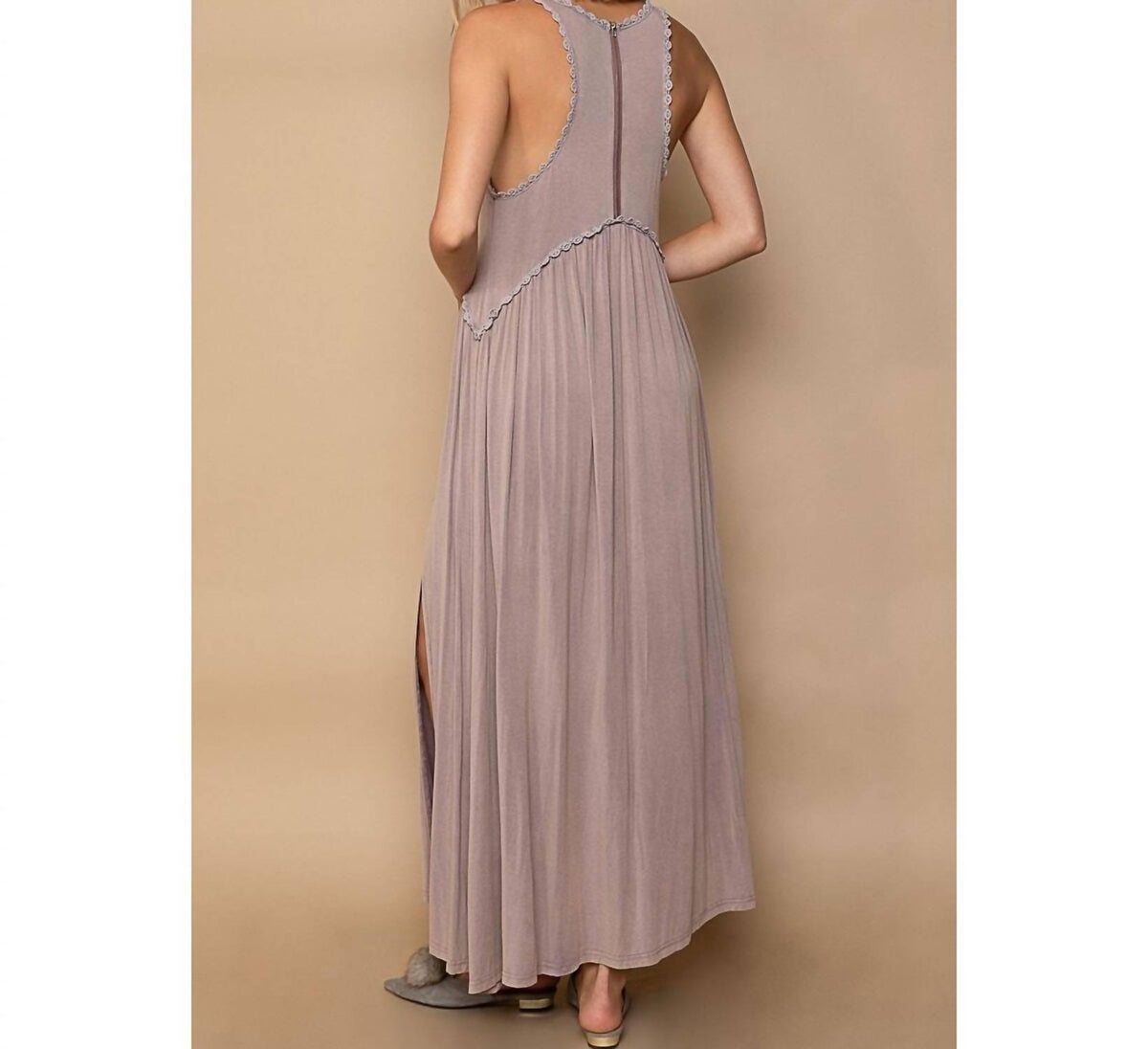 Pol - Front slit knit maxi dress