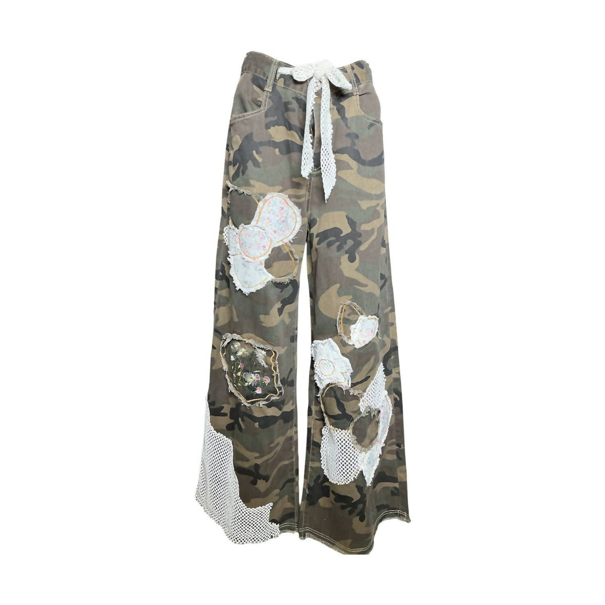 Pol - GI Jane Patchwork Wide Leg Pants