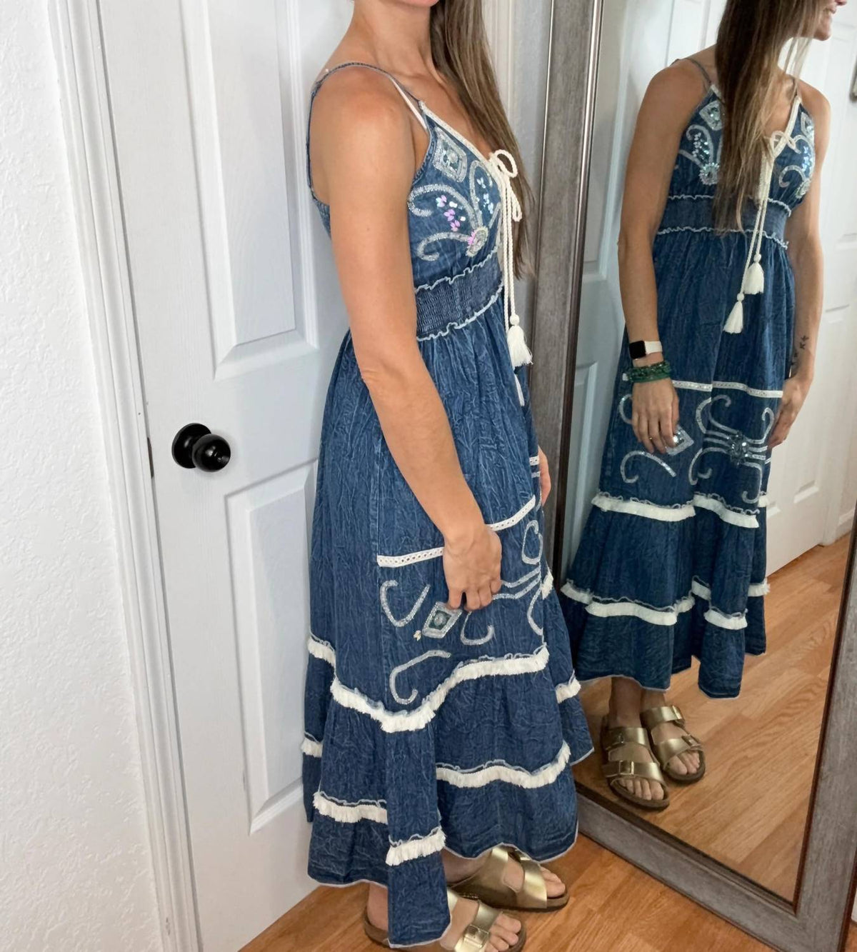 Pol - Gypsy Denim Midi Dress