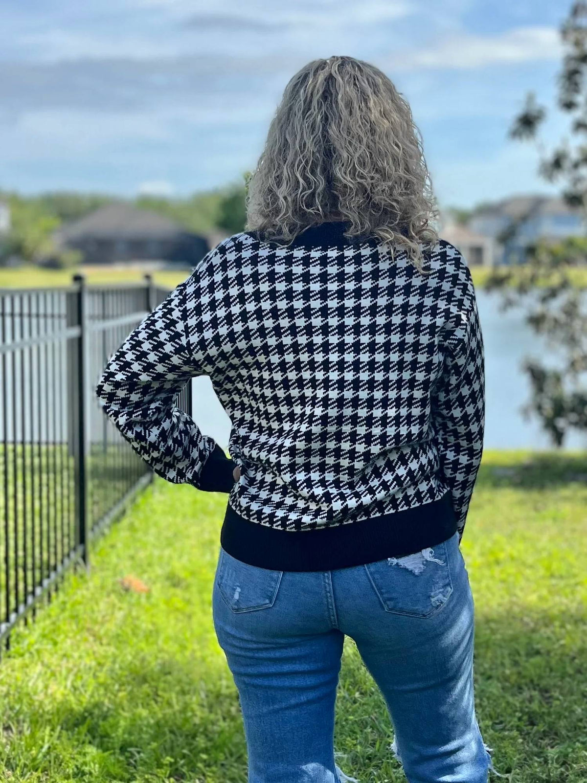Pol - Heavenly Houndstooth Sweater