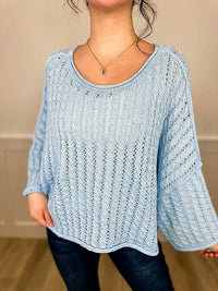 Pol - Knit Long Sleeve Mom Cropped Sweater