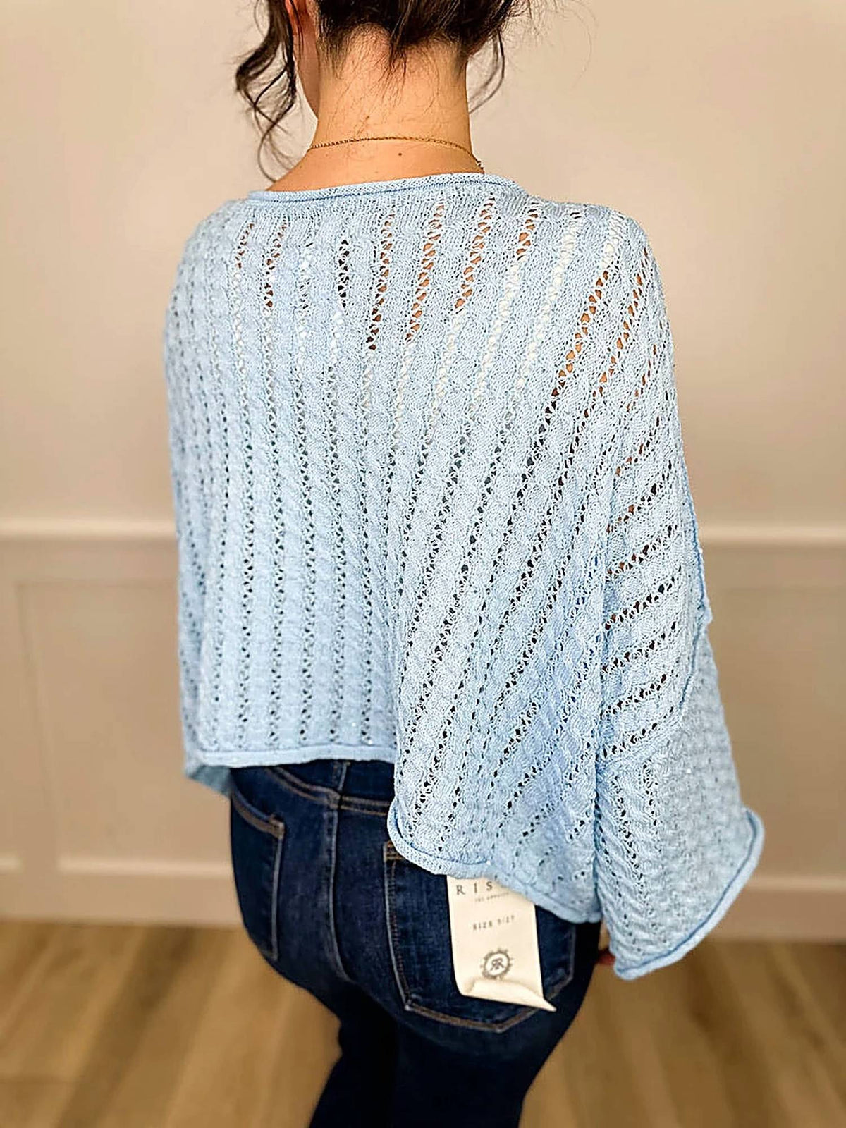 Pol - Knit Long Sleeve Mom Cropped Sweater