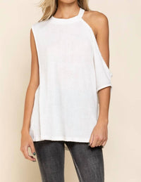 Pol - One Shoulder Ribbed Top