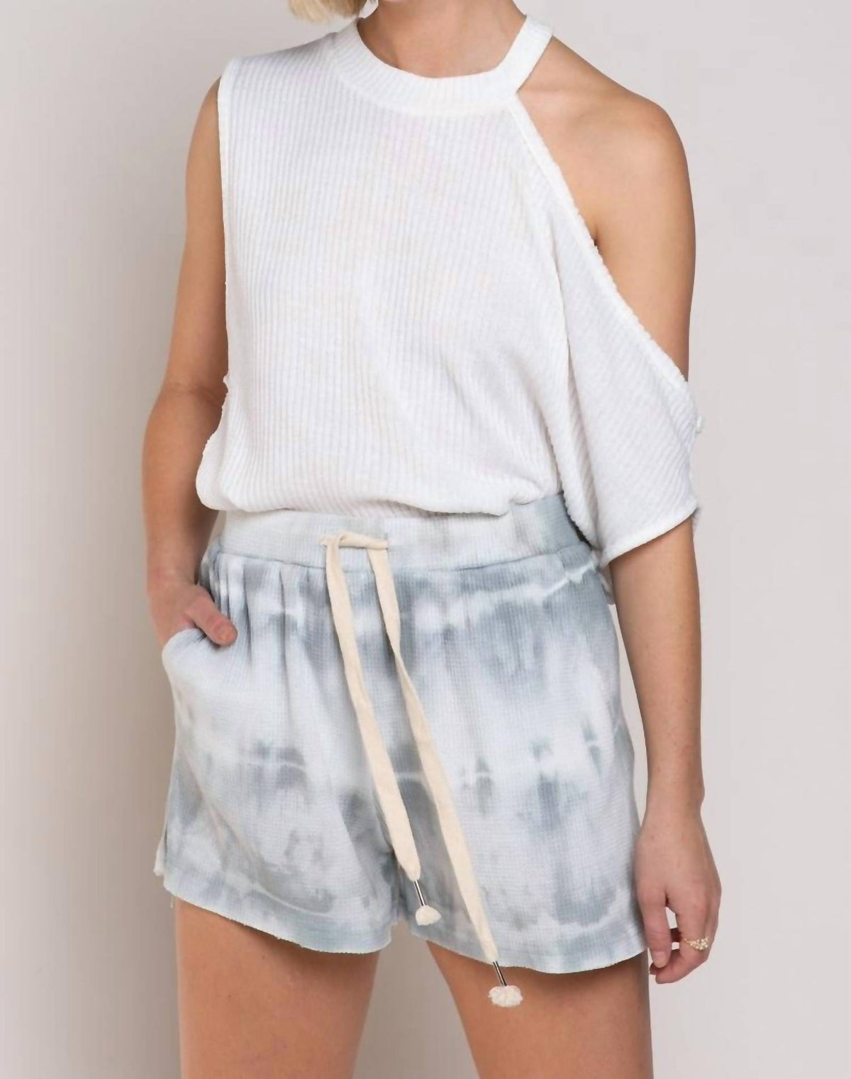 Pol - One Shoulder Ribbed Top