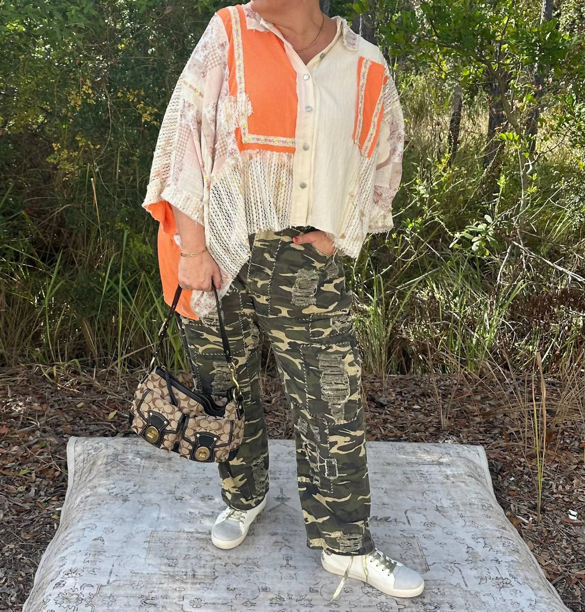 Pol - Oversized Button Down Top