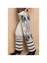 Pol - Paisley Pattern Chenille Sweater Pants