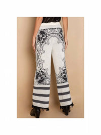 Pol - Paisley Pattern Chenille Sweater Pants
