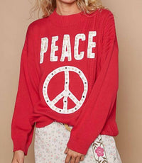 Pol - PEACE PEARL STUD SWEATER