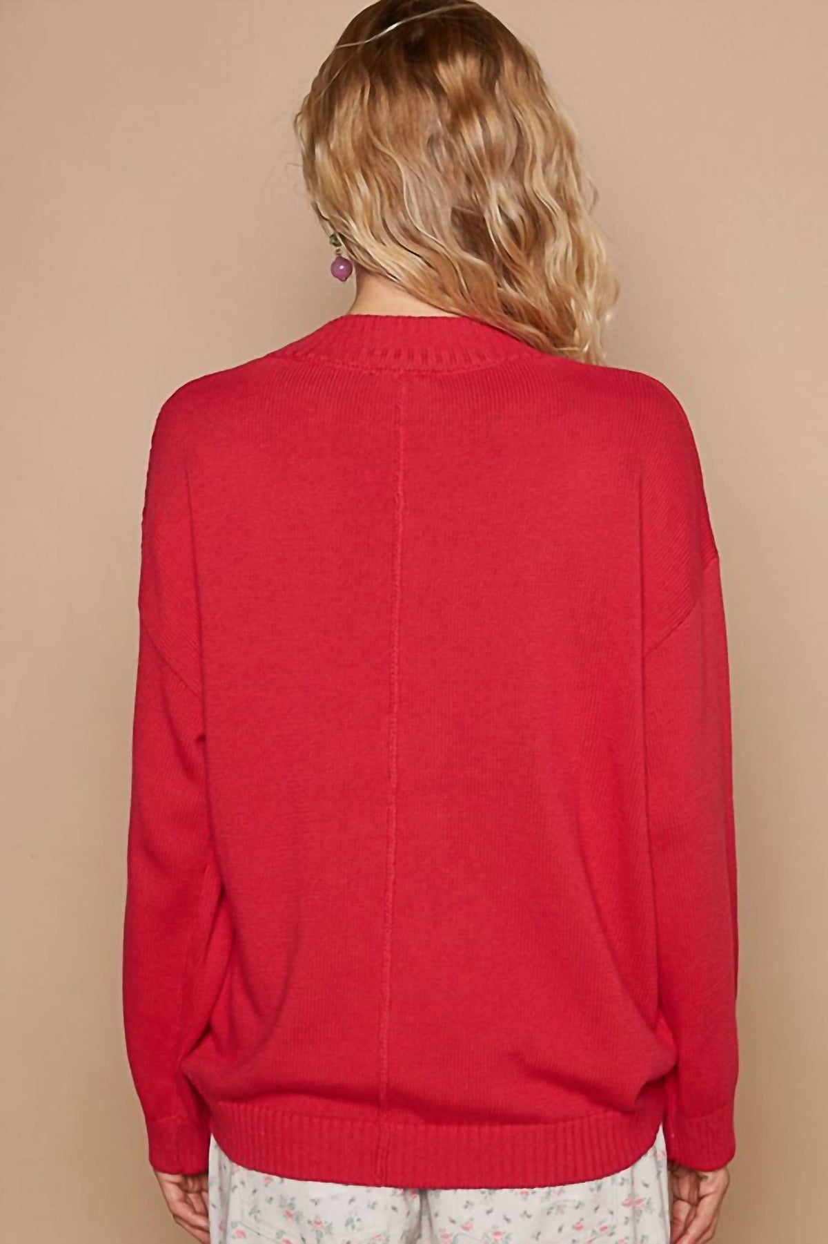 Pol - PEACE PEARL STUD SWEATER