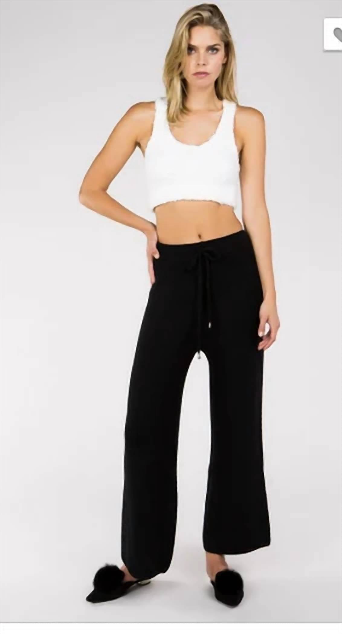 Pol - Rib Textured Bell Bottom Knit Pants