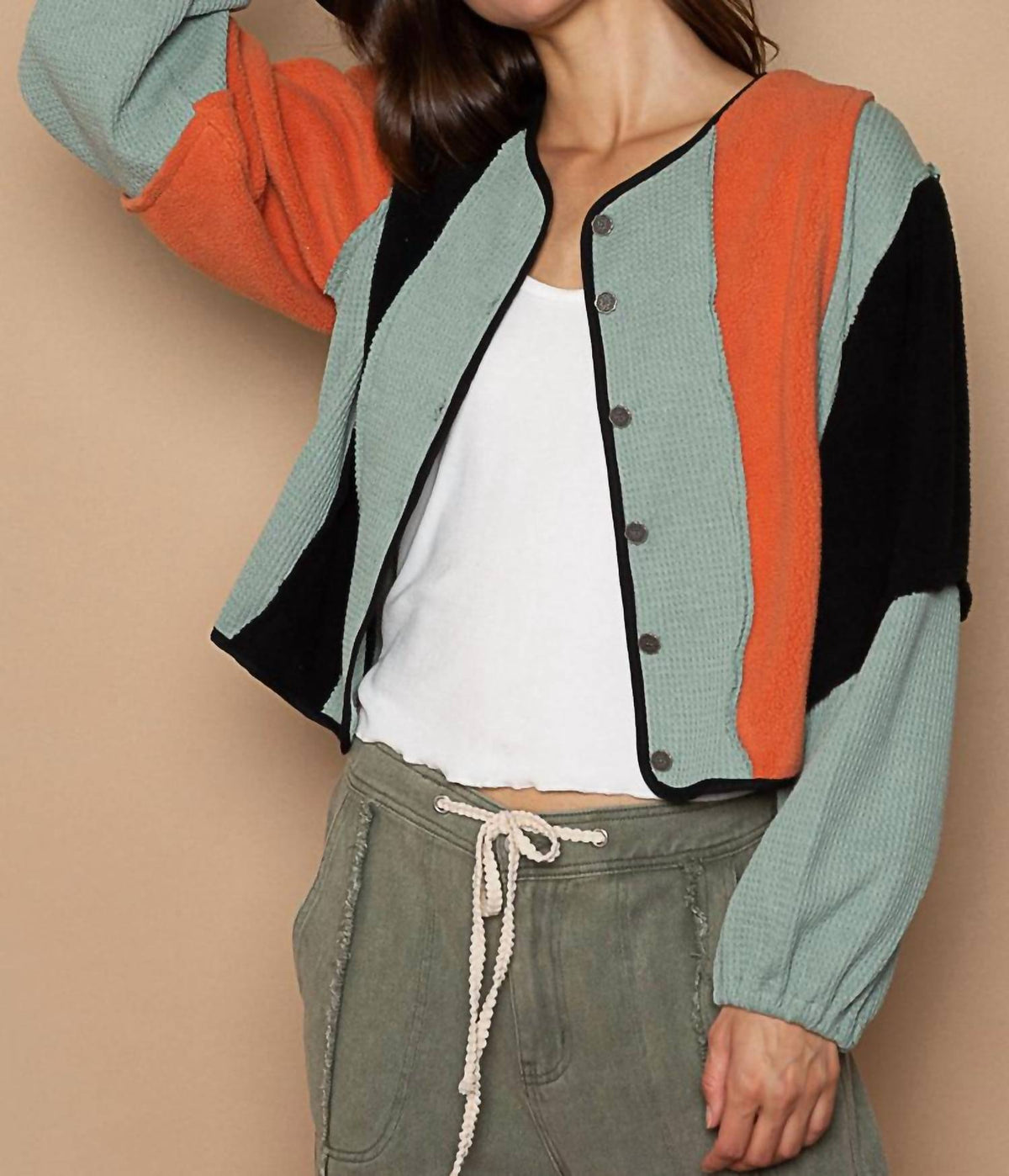 Pol - Ruby Button Down Sweater