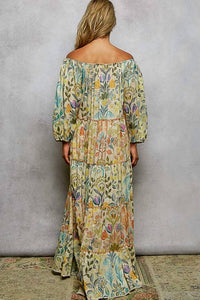 Pol - Shayla Boho Tiered Floral Maxi Dress