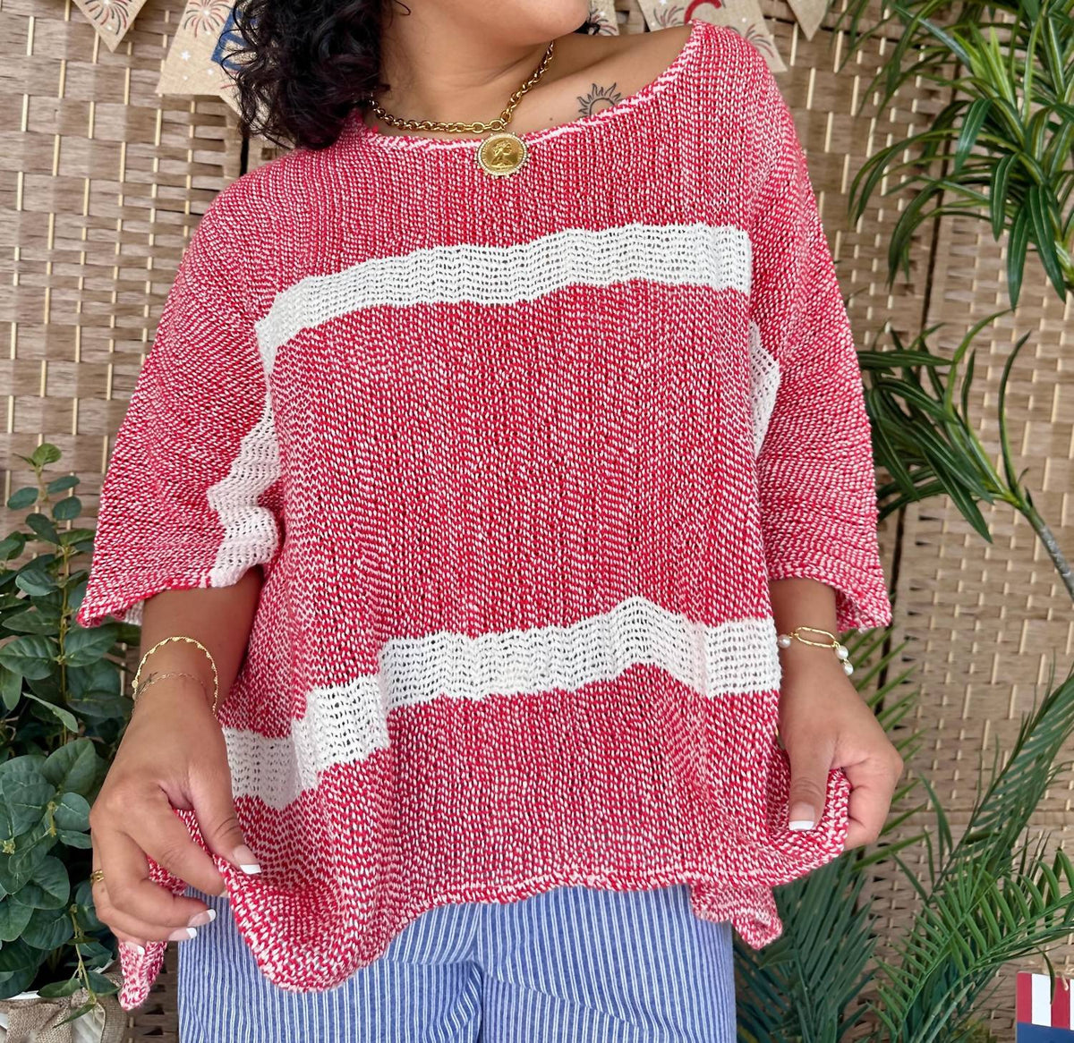 Pol - Stripe Stargazer Top