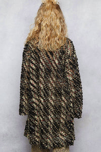 Pol - Textured Plaid Overlay Lightweight Coat Jacket