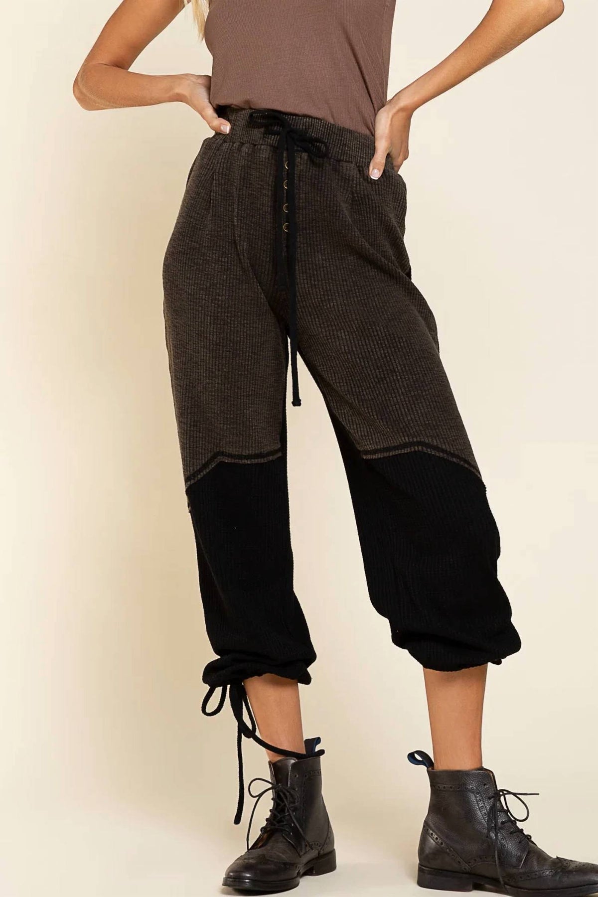 Pol - Thermal Jogger Pants With Tunnel Tie