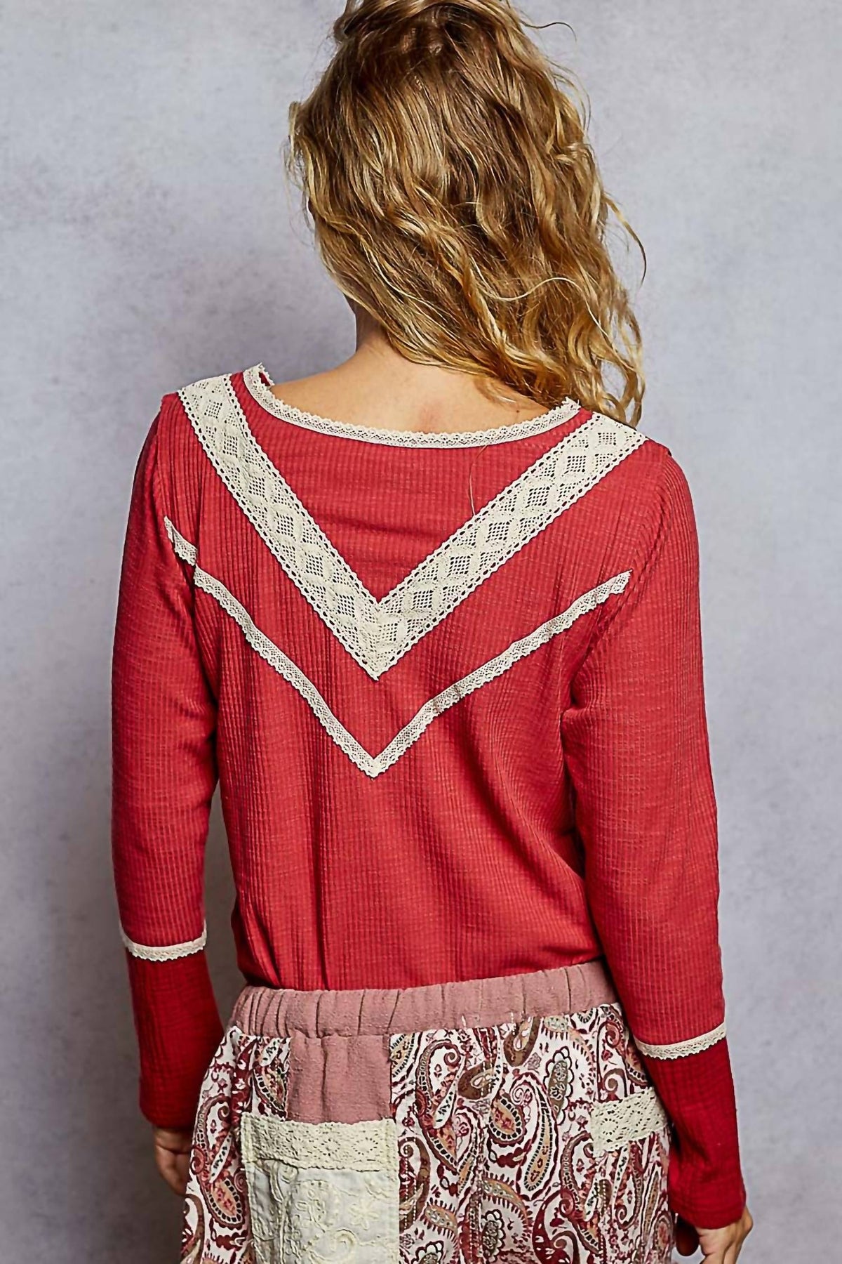 Pol - Thermal Knit Gauze Top