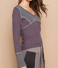 Pol - V-neck Fitted Top