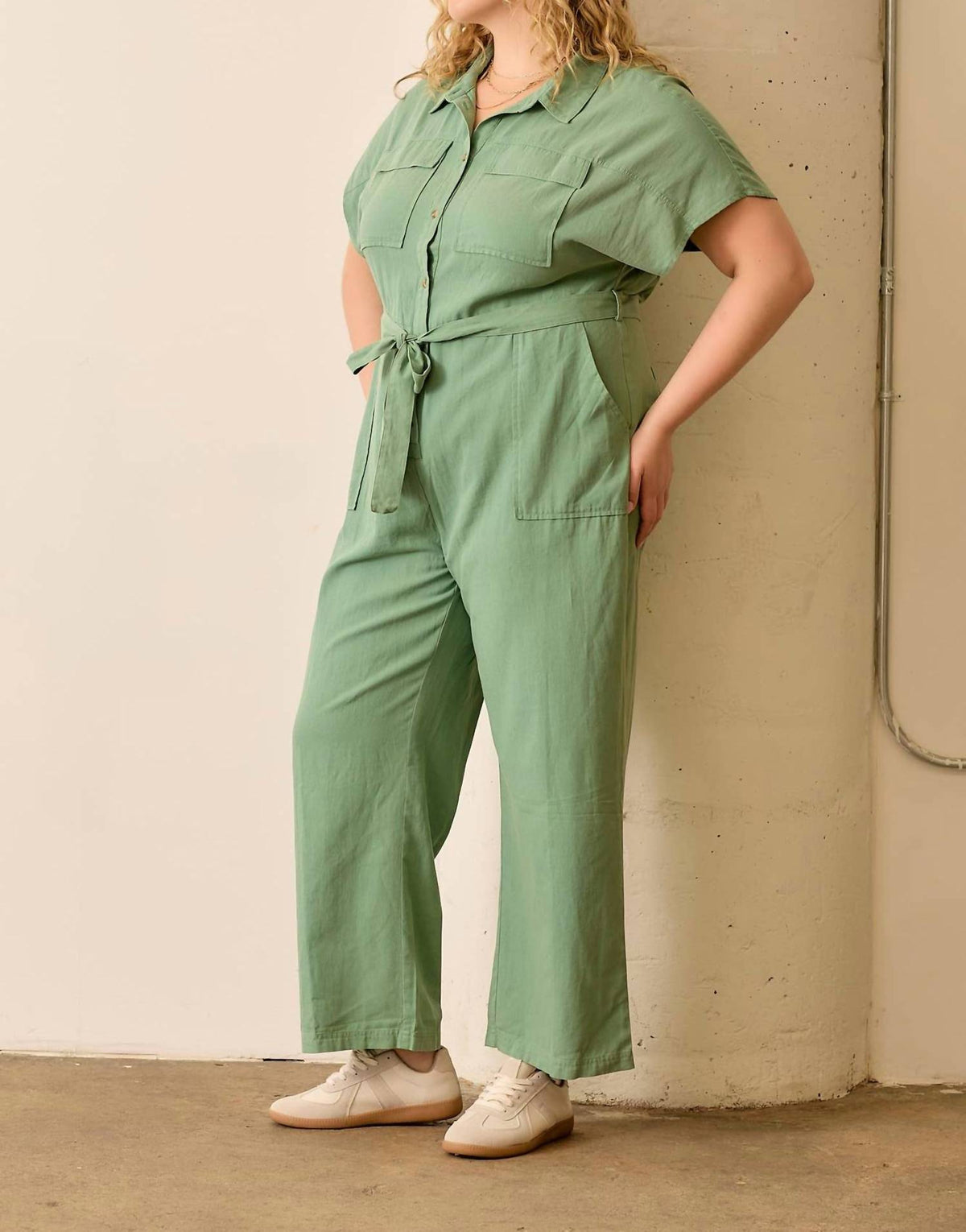 Polagram - Celina Button Front Jumpsuit - Plus