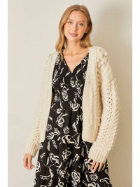 Polagram - Pom Pom Open Front Cardigan