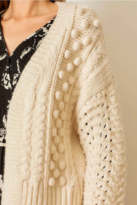 Polagram - Pom Pom Open Front Cardigan