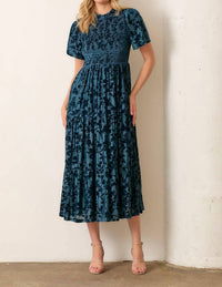 Polagram - Printed Velvet Dress -PLUS