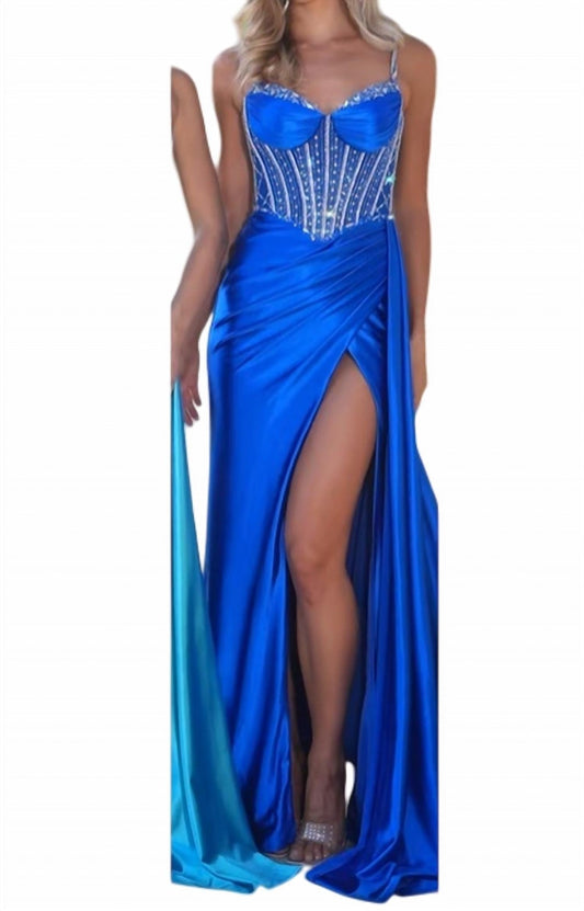 Portia&Scarlett - Crystals Embellished Sweetheart Gown - blue - clothing - dresses
