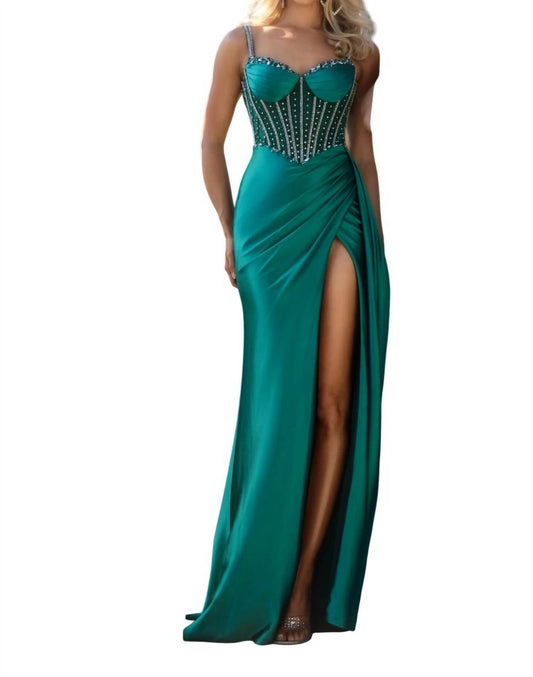 Portia&Scarlett - Crystals Embellished Sweetheart Gown - clothing - dresses - green