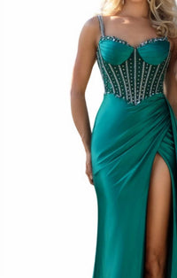 Portia&Scarlett - Crystals Embellished Sweetheart Gown - clothing - dresses - green