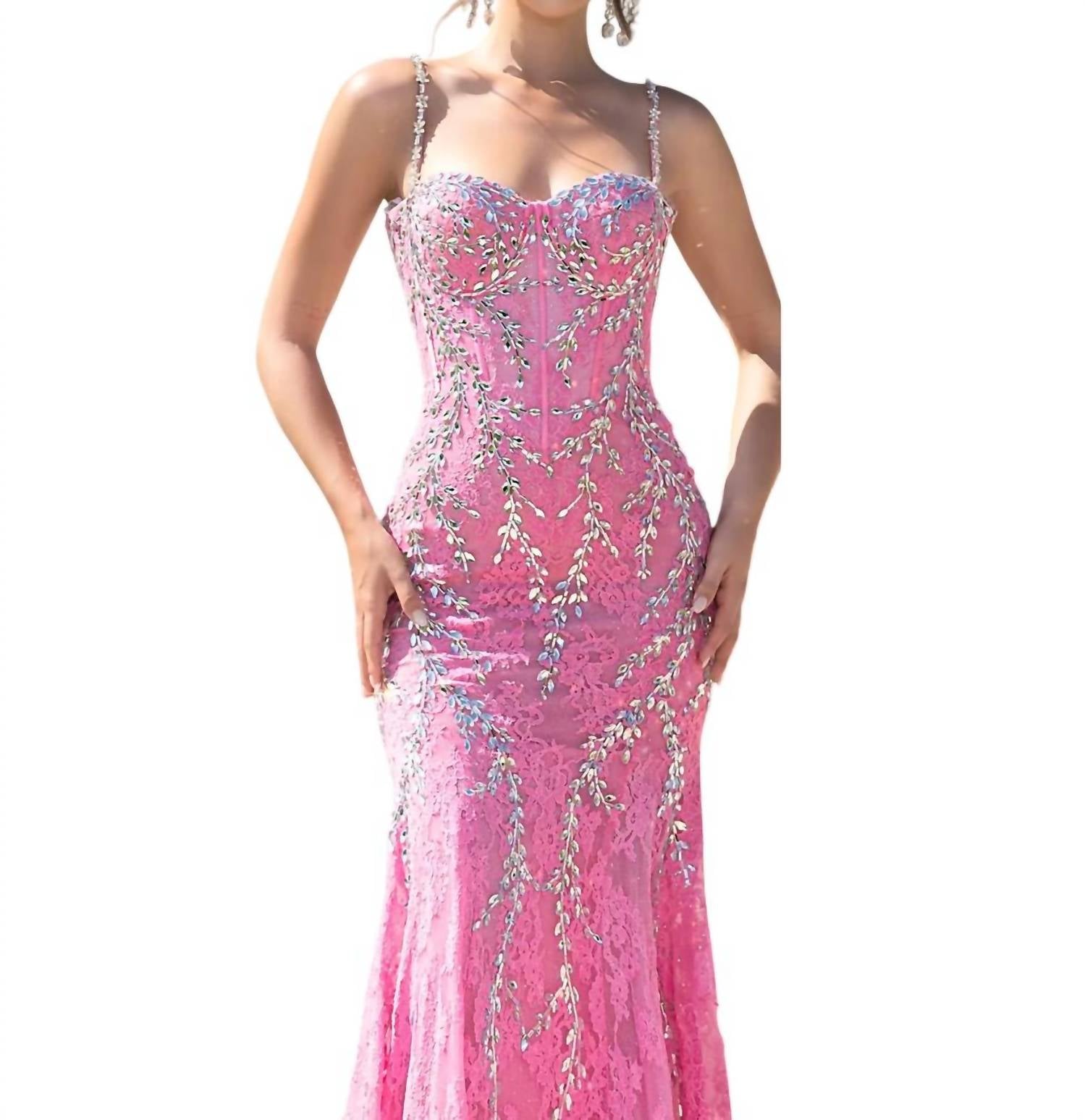 Portia&Scarlett - Lace And Crystal Mermaid Gown - clothing - dresses - lace