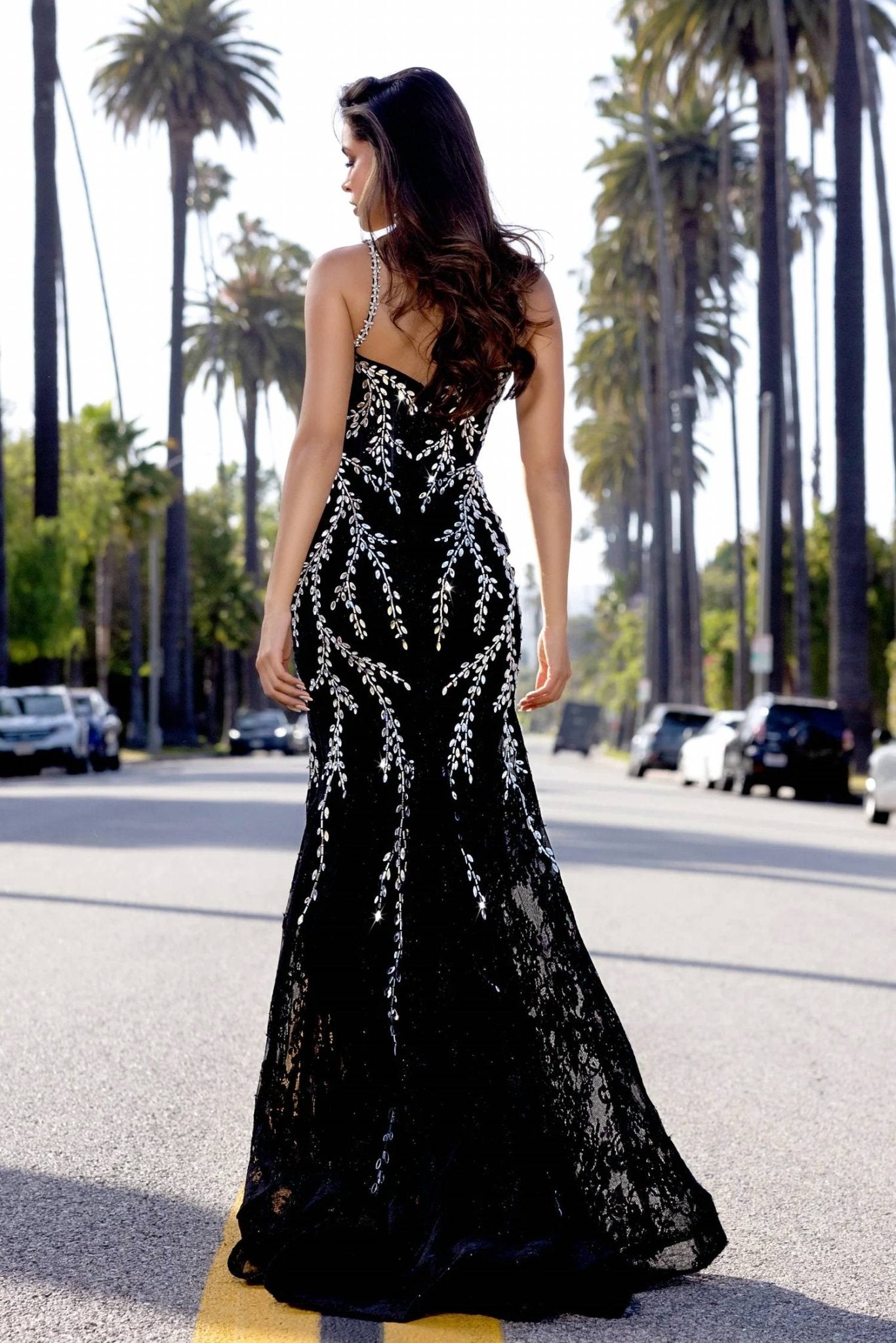 Portia&Scarlett - Lace And Crystal Mermaid Gown - black - clothing - dresses
