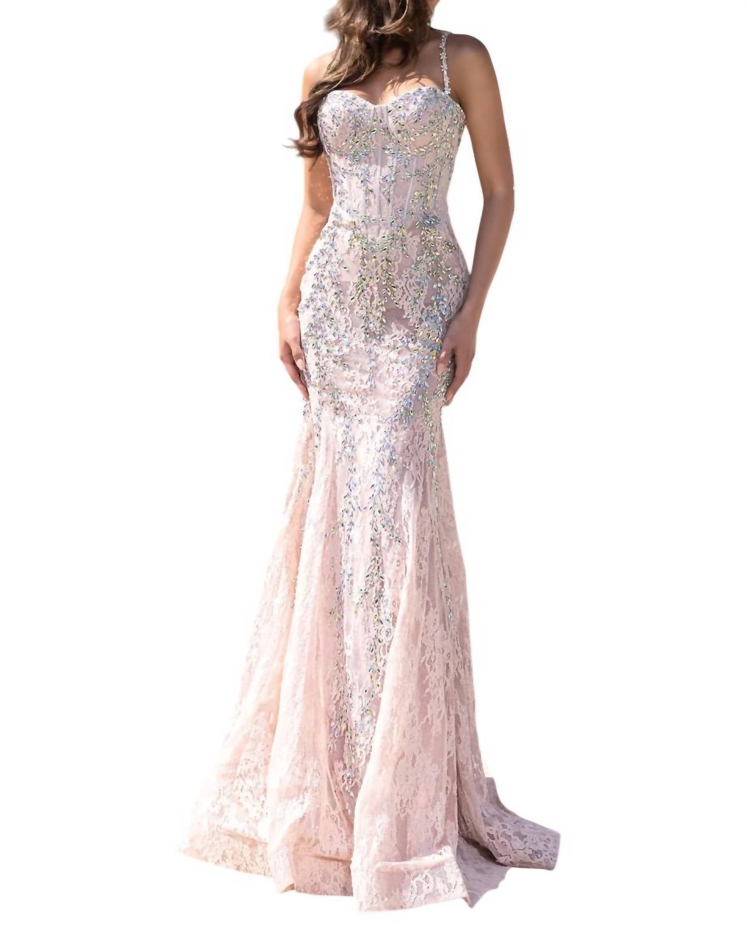 Portia&Scarlett - Lace And Crystal Mermaid Gown - clothing - dresses - lace