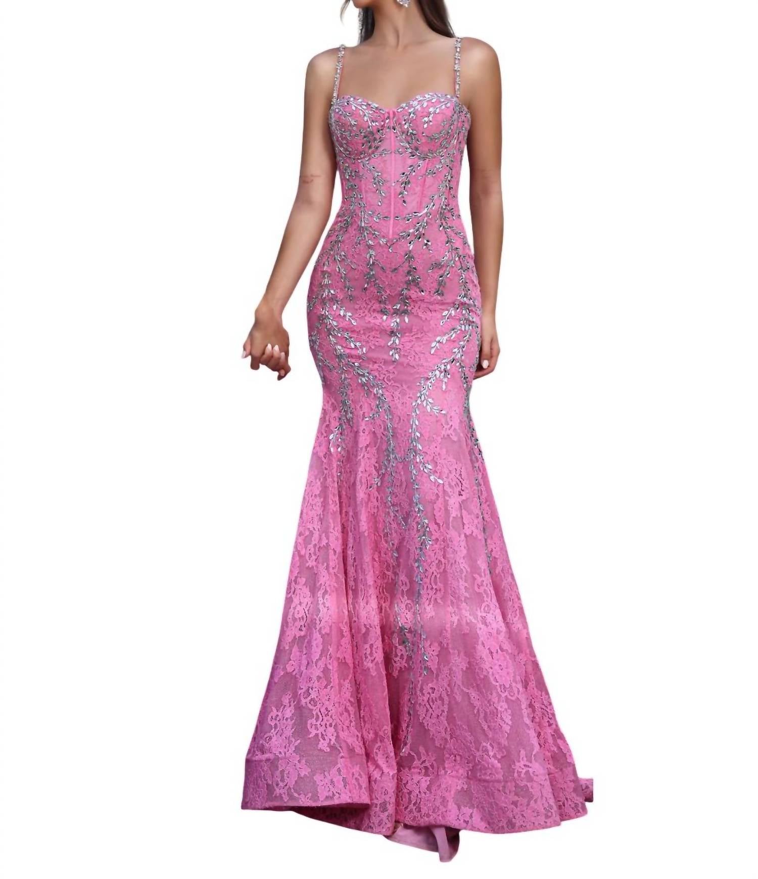 Portia&Scarlett - Lace And Crystal Mermaid Gown - clothing - dresses - lace