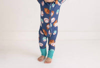 Posh Peanut - Long Sleeve Zip Romper - blue - bottoms - clothing