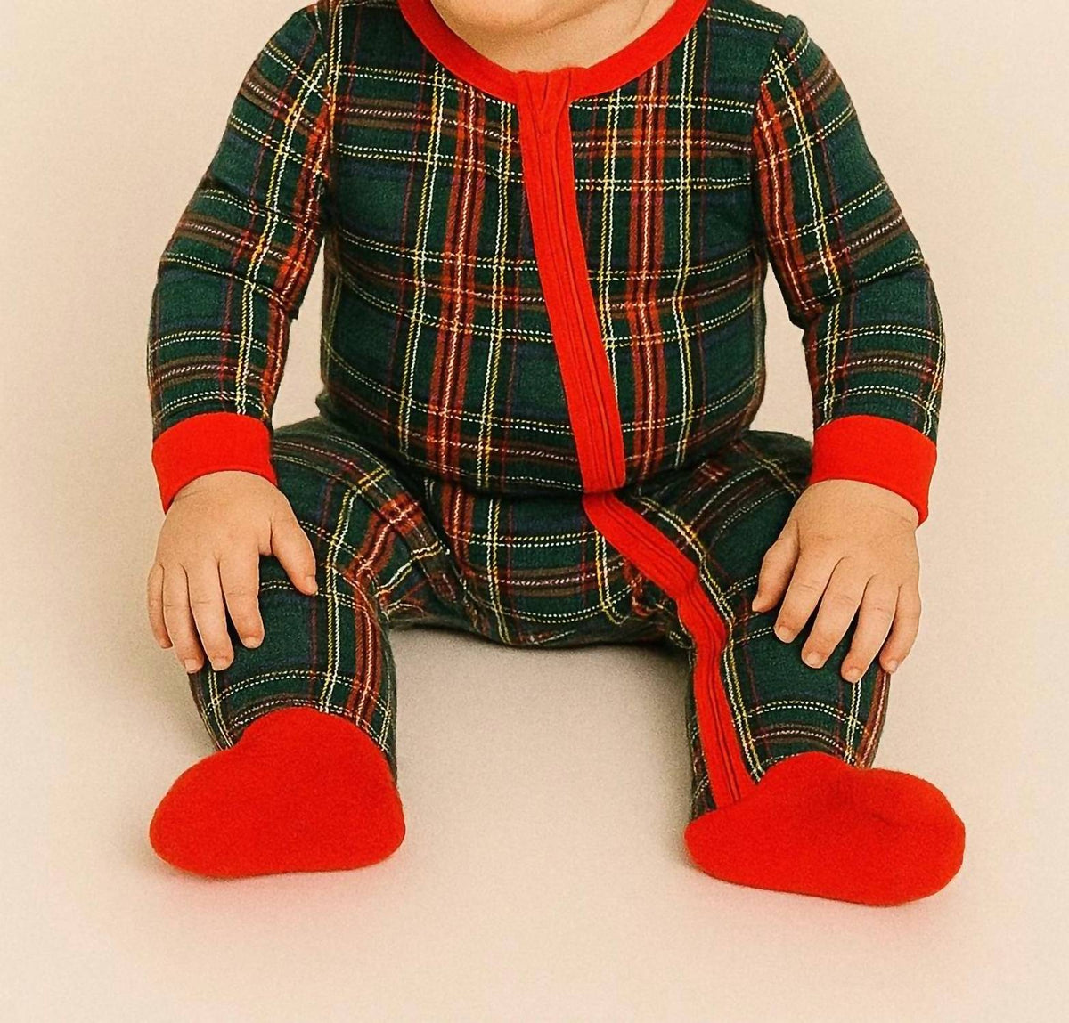 Posh Peanut - Plaid Holiday Romper