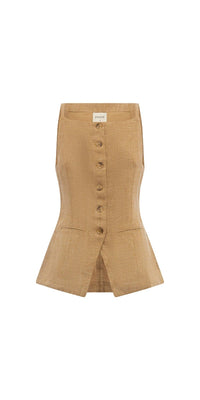 Posse - Nancy Gilet Top - blouses - brown - clothing