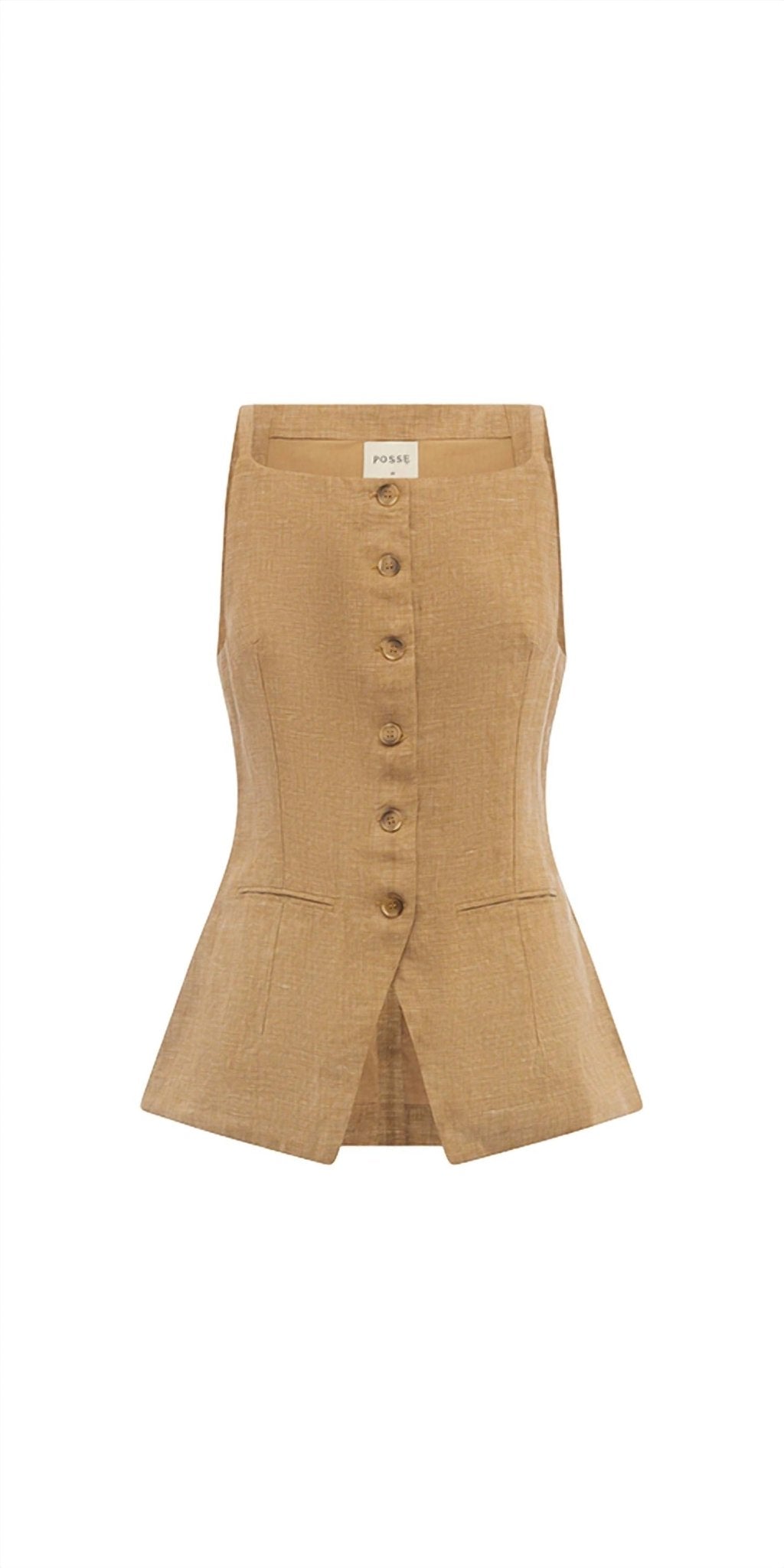 Posse - Nancy Gilet Top - blouses - brown - clothing